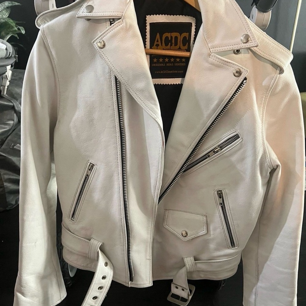 AC/DC White Authentic Real Leather Jacket